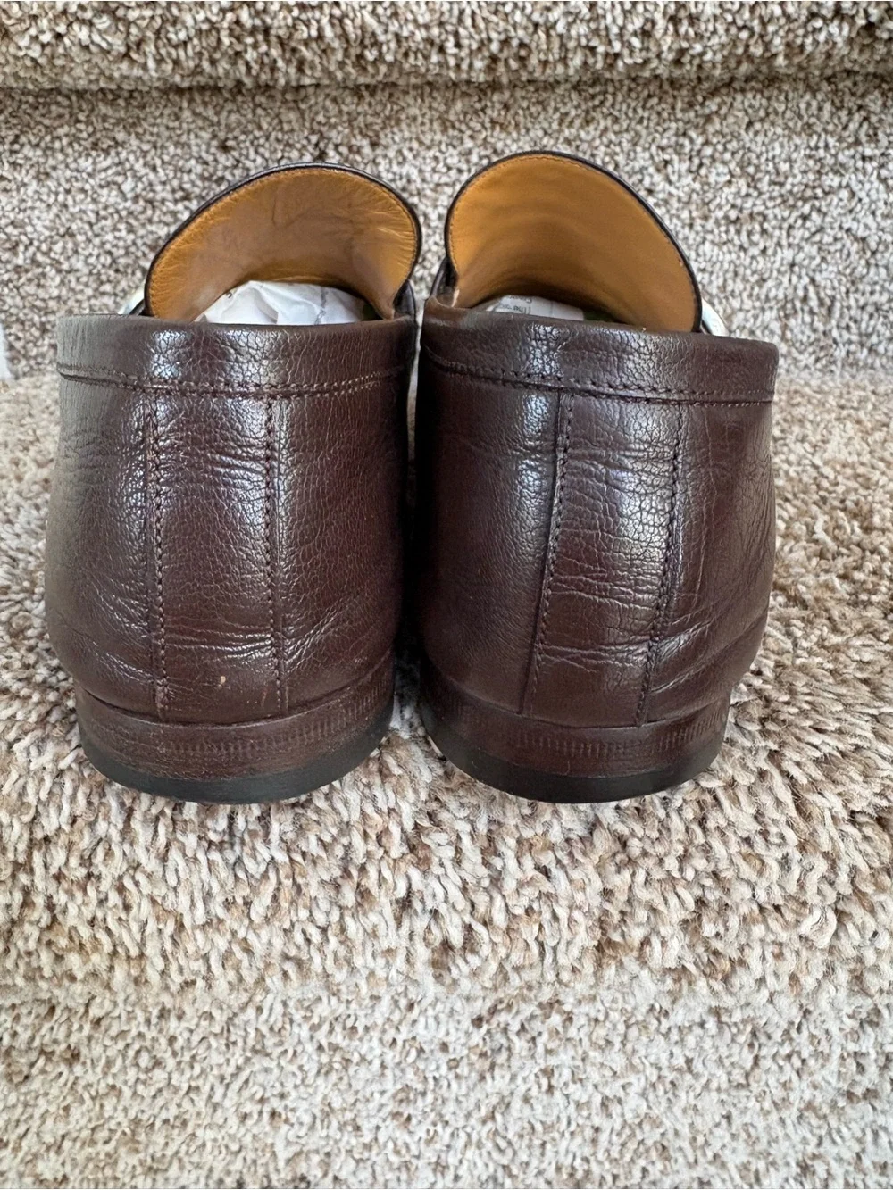 Gucci Marmot Men’s Dark Brown Leather Double GG Penny Loafers